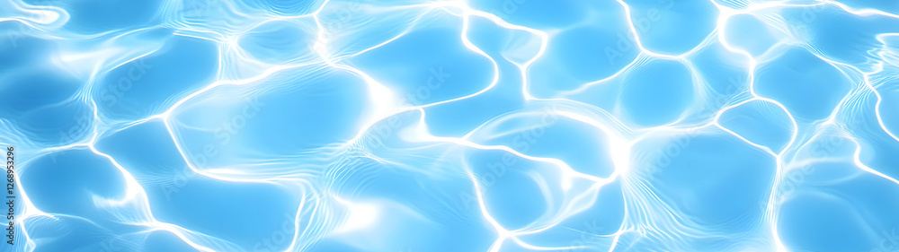 Poster Mesmerizing Ripples on Serene Blue Water Surface with Reflections of Sunlight   Tranquil and Calming Background for Relaxation Meditation or Desktop Wallpaper