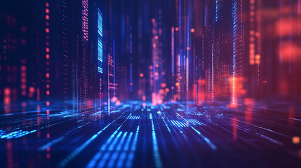 Digital Cityscape - Futuristic Technology Art