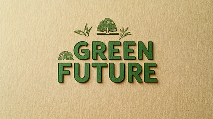 Eco Brand Green Future Logo on Recycled Paper
