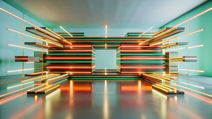 Abstract Neon Geometric Background