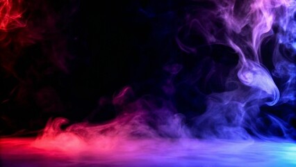 Dramatic smoke and fog in contrasting vivid red, blue, and purple colors. Vivid and intense abstract background or wallpaper.
