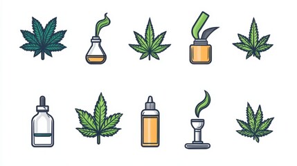 Collection of Cannabis-inspired Elements for Creative Projects