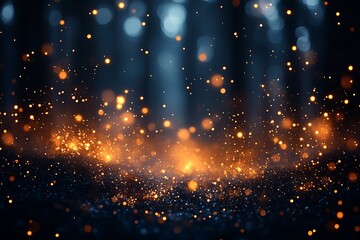 Sparkling Night Scene with Warm Golden Lights