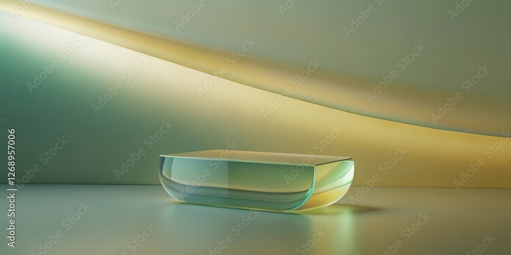 Poster abstract glass platform with gradient background