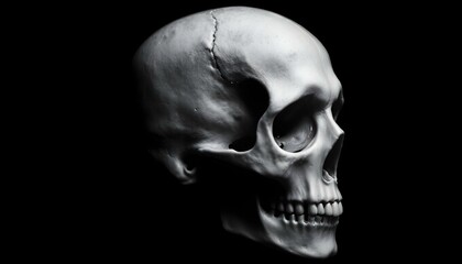 Obraz premium Anatomic Enigma: Exploring the Human Skull with Artistic Precision