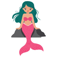 Adorable Mermaid vector