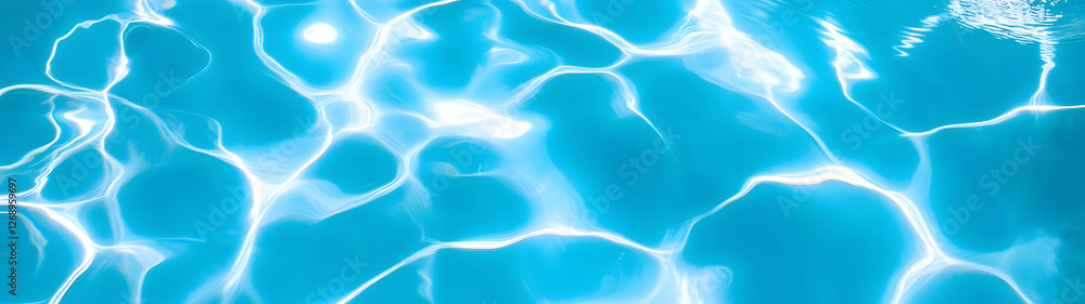 Poster serene reflection of crystal clear blue water rippling in a tranquil swimming pool on a sunny day cr