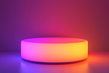 Illuminated podium with soft gradient LED background