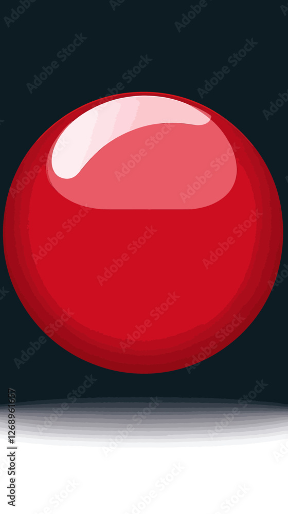 Poster minimalist red button icon vector for website and app design templates