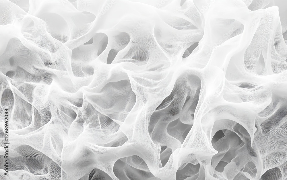 Poster intricate 3d render of abstract white wave formed by lines in low poly style using advanced tools