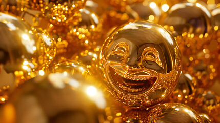 Fototapeta premium Sensational three dimensional shiny golden and joyful expression