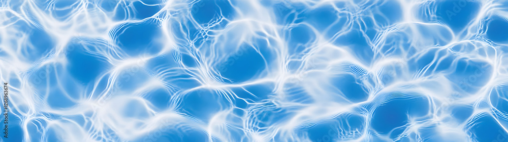 Aufkleber Swirling blue electricity waves creating a dynamic futuristic and mesmerizing abstract digital art background  This visually stunning texture pattern can be used as a premium backdrop wallpaper
