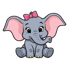 Naklejka premium cute baby elephant