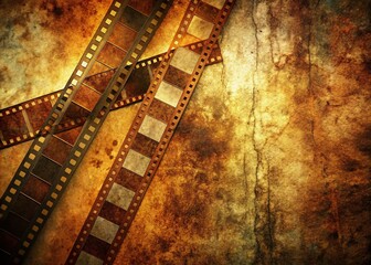 Obraz premium Grunge Brown Filmstrip Negatives Minimalist Photography Stock Photo