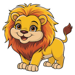 Obraz premium lion cartoon isolated on white