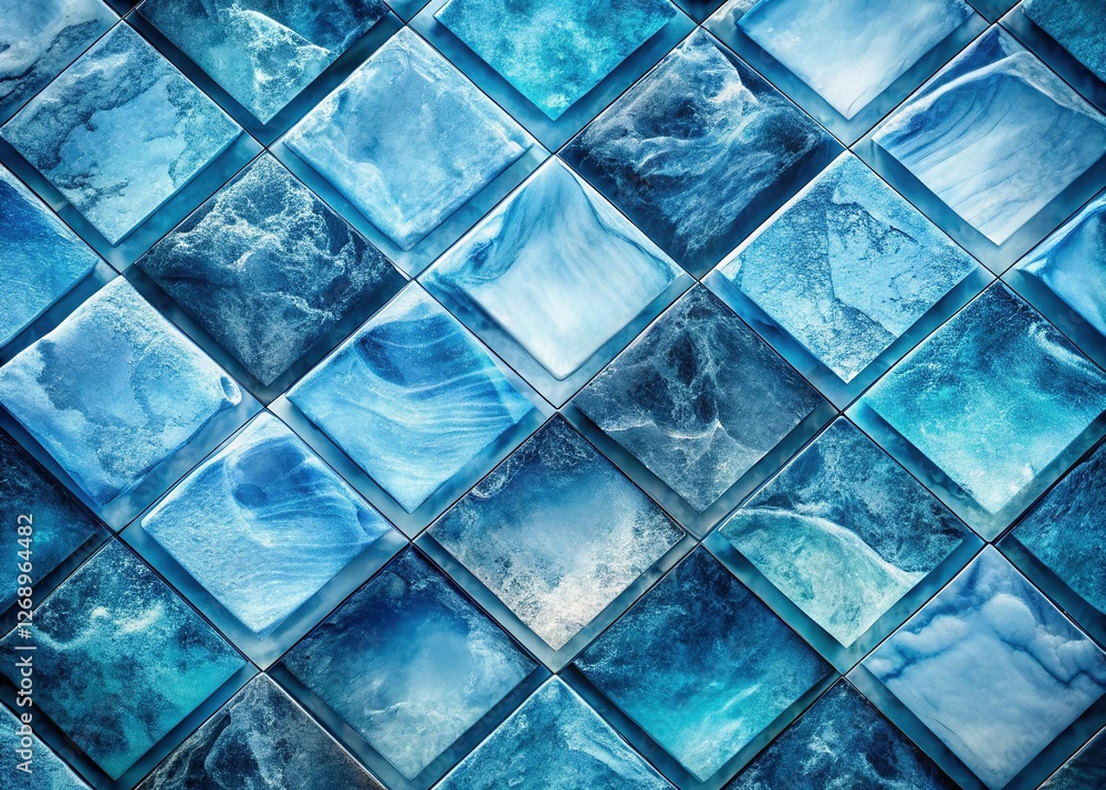 Poster abstract blue ice water rectangle background texture - diagonal pattern