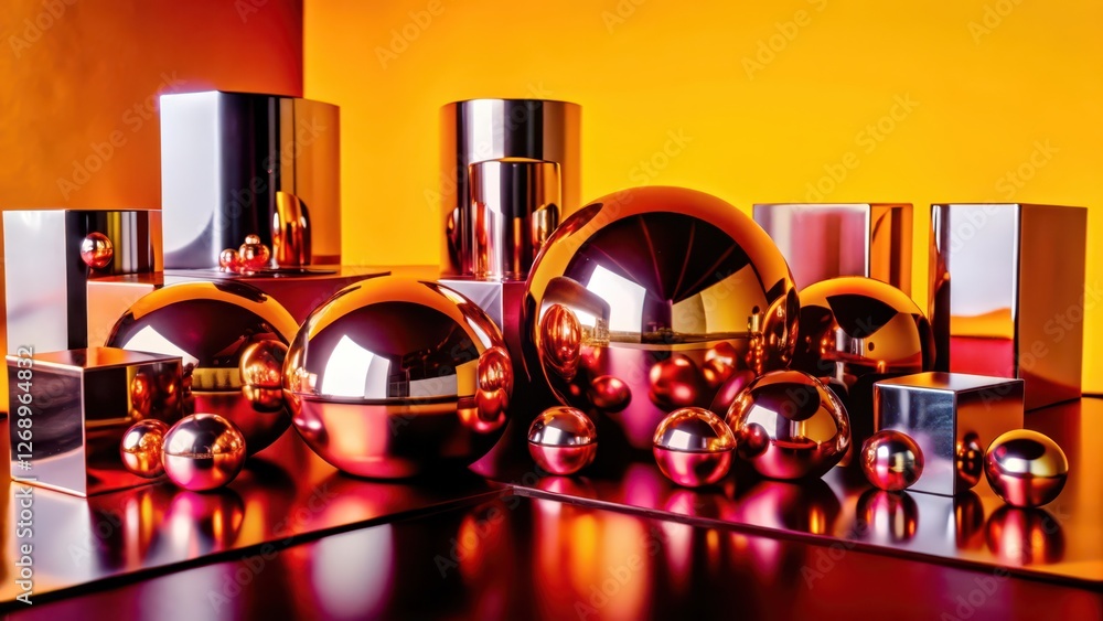 Canvas Prints abstract reflective spheres and geometric forms
