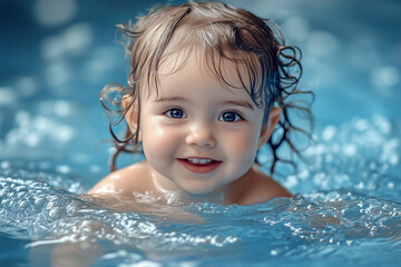 baby in the pool