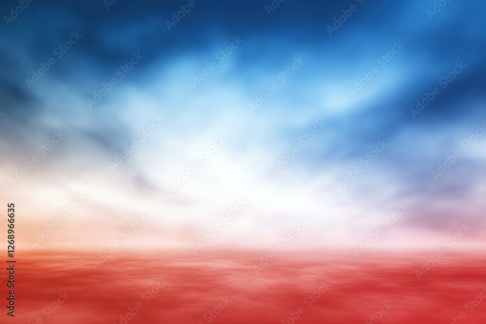Poster abstract red and blue gradient background representing tranquility and calmness, ideal for creative 