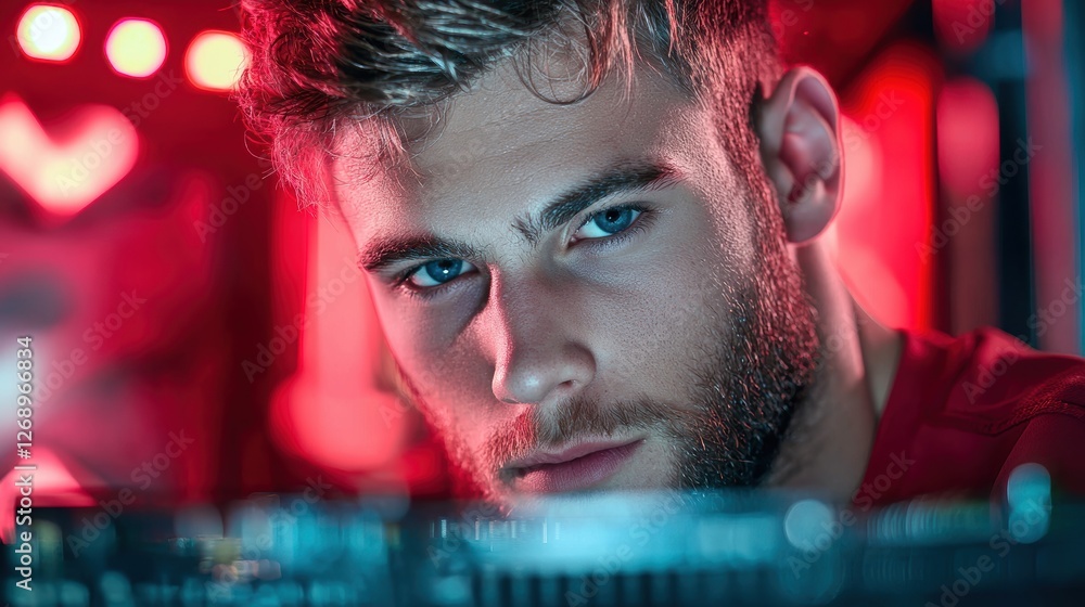 Aufkleber a technician carefully installing a graphics card into a motherboard, emphasizing the precision and 