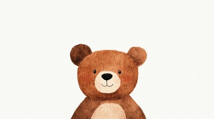 Fototapeta premium Cute and friendly brown bear illustration, perfect for children s decor, storybooks, and playful themes featuring warmth and innocence in a soft color palette