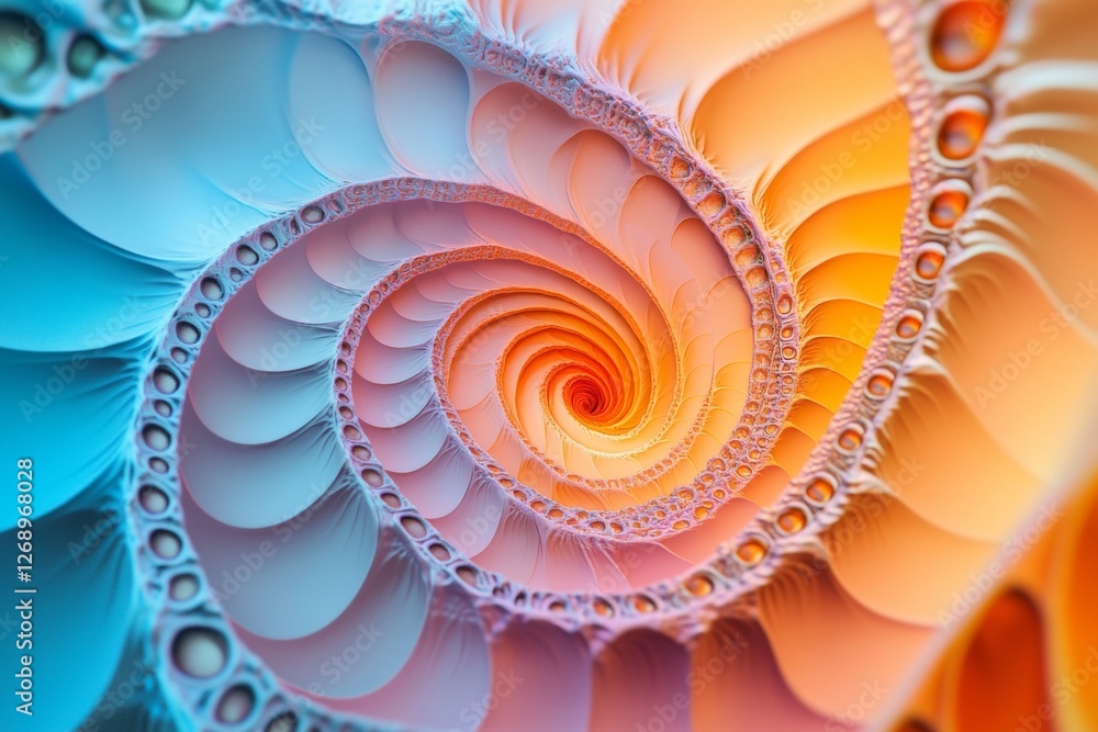 Aufkleber vibrant spiral pattern featuring intense gradient transitioning from warm to cool hues