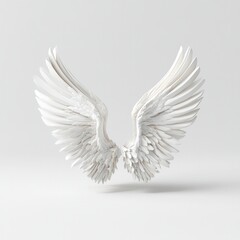 Fototapeta premium Stunning White Wings Ascending with Ethereal Radiance and Divine Grace