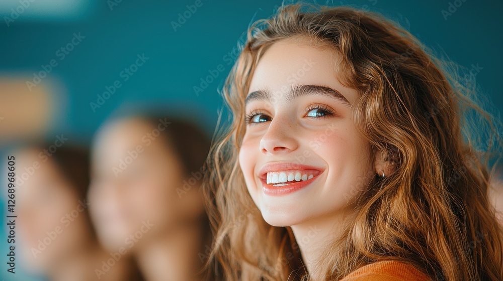 Poster a diverse group of students engaged in a lively classroom discussion, their faces lit up with enthus