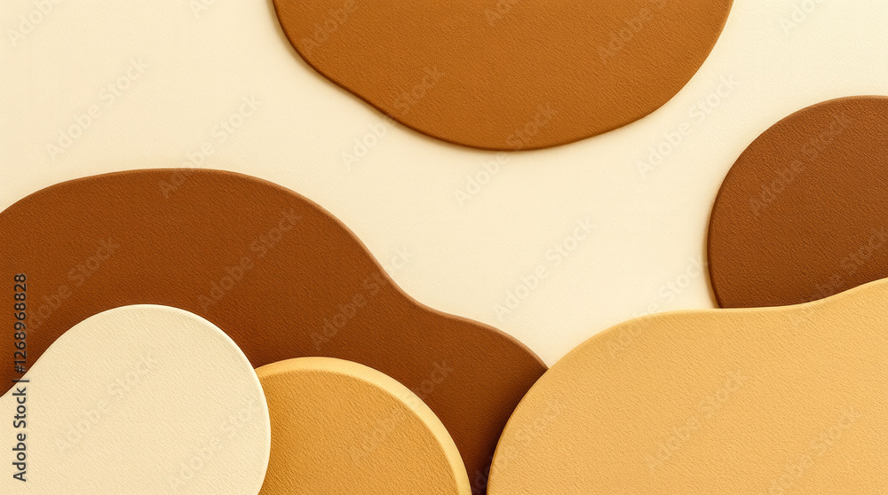 Poster a brown and white background with a brown and white pattern. the pattern is made up of different sha