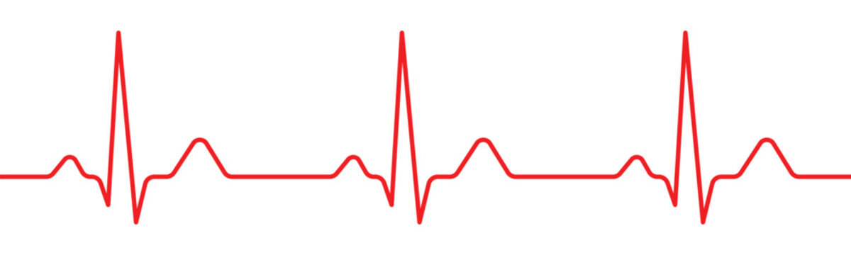 heart rate pulse graph. heartbeat line symbol. ECG, EKG test report. vector illustration on transparent background.