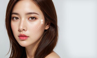 Naklejka premium face treatment concept