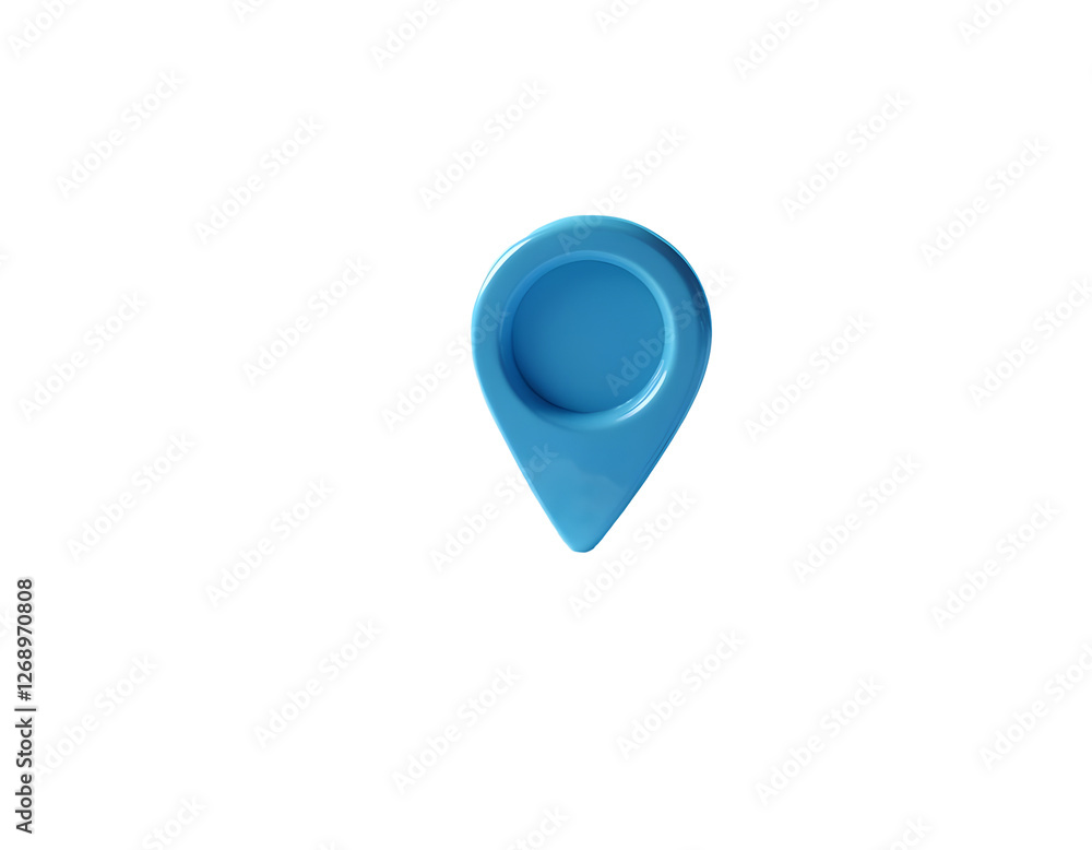 Aufkleber detailed overview of a simple blue location marker icon in a minimalistic style
