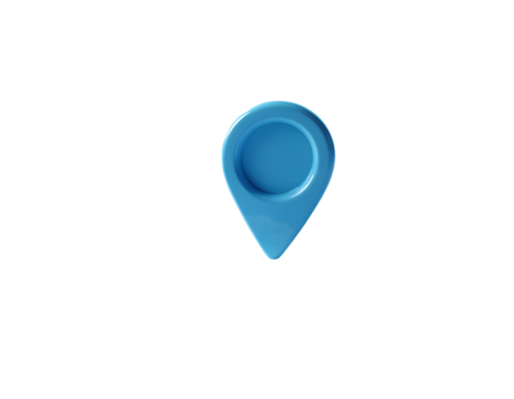 Detailed Overview of a Simple Blue Location Marker Icon in a Minimalistic Style