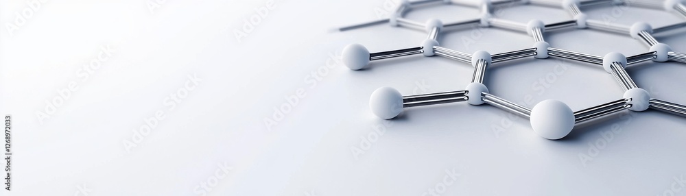 Poster abstract representation of molecular structures showcasing interconnected atoms in a modern scientif
