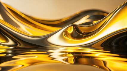 Abstract Gold Liquid Background