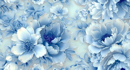 a blue floral flower wallpaper