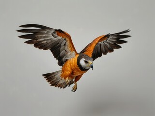 Obraz premium Eagle in mid-flight with detailed fire wingspans realistic bird illustrations transparent background