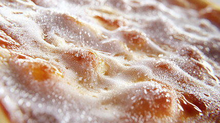 Obraz premium A frozen pizza covered in ice crystals with rich toppings