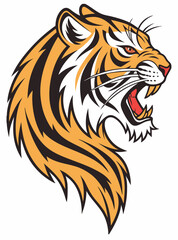 Strength nature: impressive vector interpretation of a tiger head in profile
