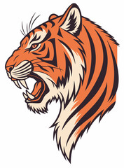 Tiger nobility: professional vector graphics of a head with an emphasis on detail
