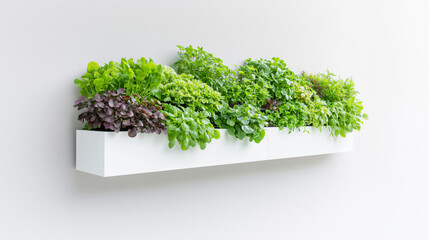 Sustainable living with fresh vegetables on vertical wall
