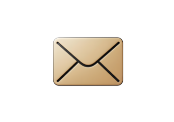 Golden Envelope Icon Representing Digital Communication and Modern Correspondence Techniques