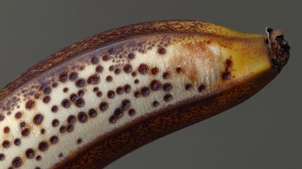 Blemished Beauty of a Ripening Banana on Muted Background