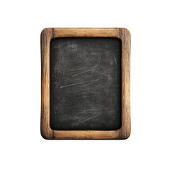 Fototapeta premium Rustic Blackboard Mockup: An aged and worn wooden frame encloses a blank black chalkboard surface, offering a vintage aesthetic ideal for showcasing your message, menu, or design.