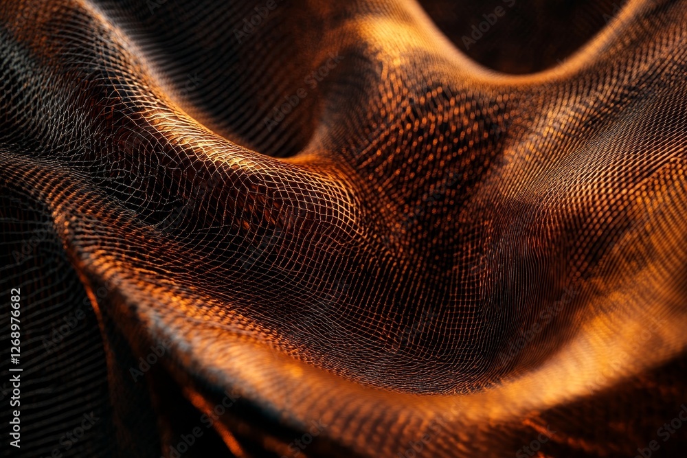 Poster extreme macro photography artistic dark wave patterns with soft reflections and deep shadows
