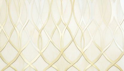 Abstract gold and cream patterned wall design