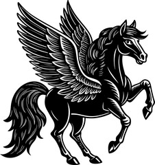 abstract illustration of a winged horse