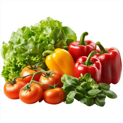 vegetables on a white background