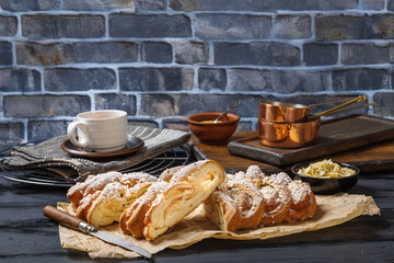 Almond braid with marzipan, Danish Almond braid