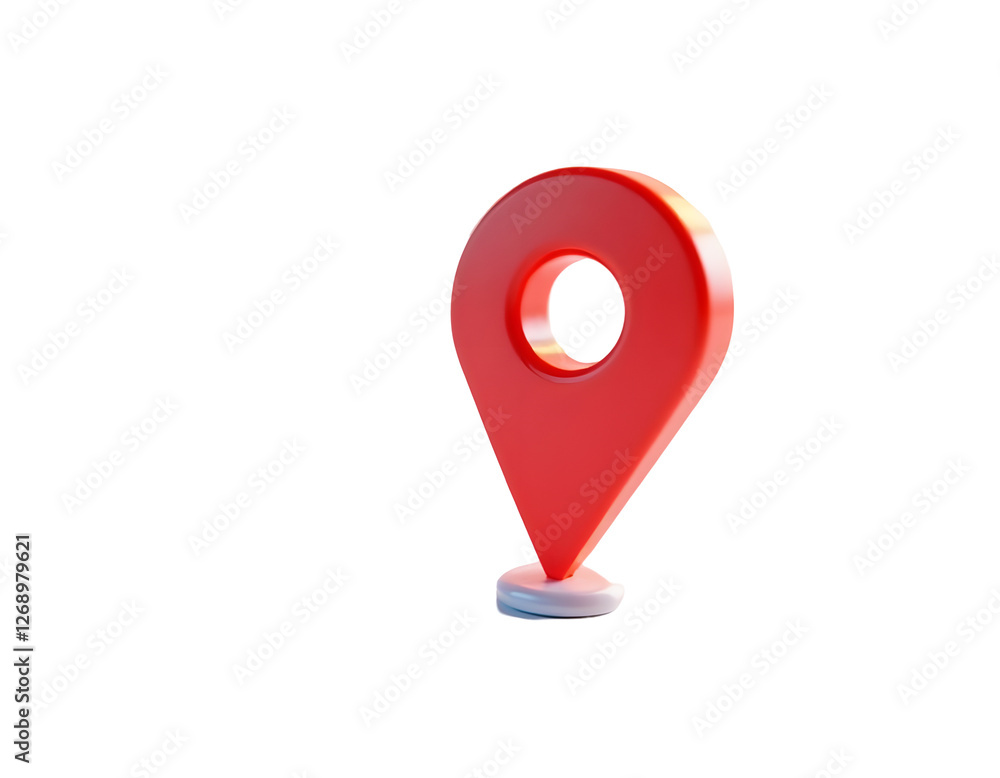Aufkleber stylish red map pin icon representing location marking on 3d rendered background